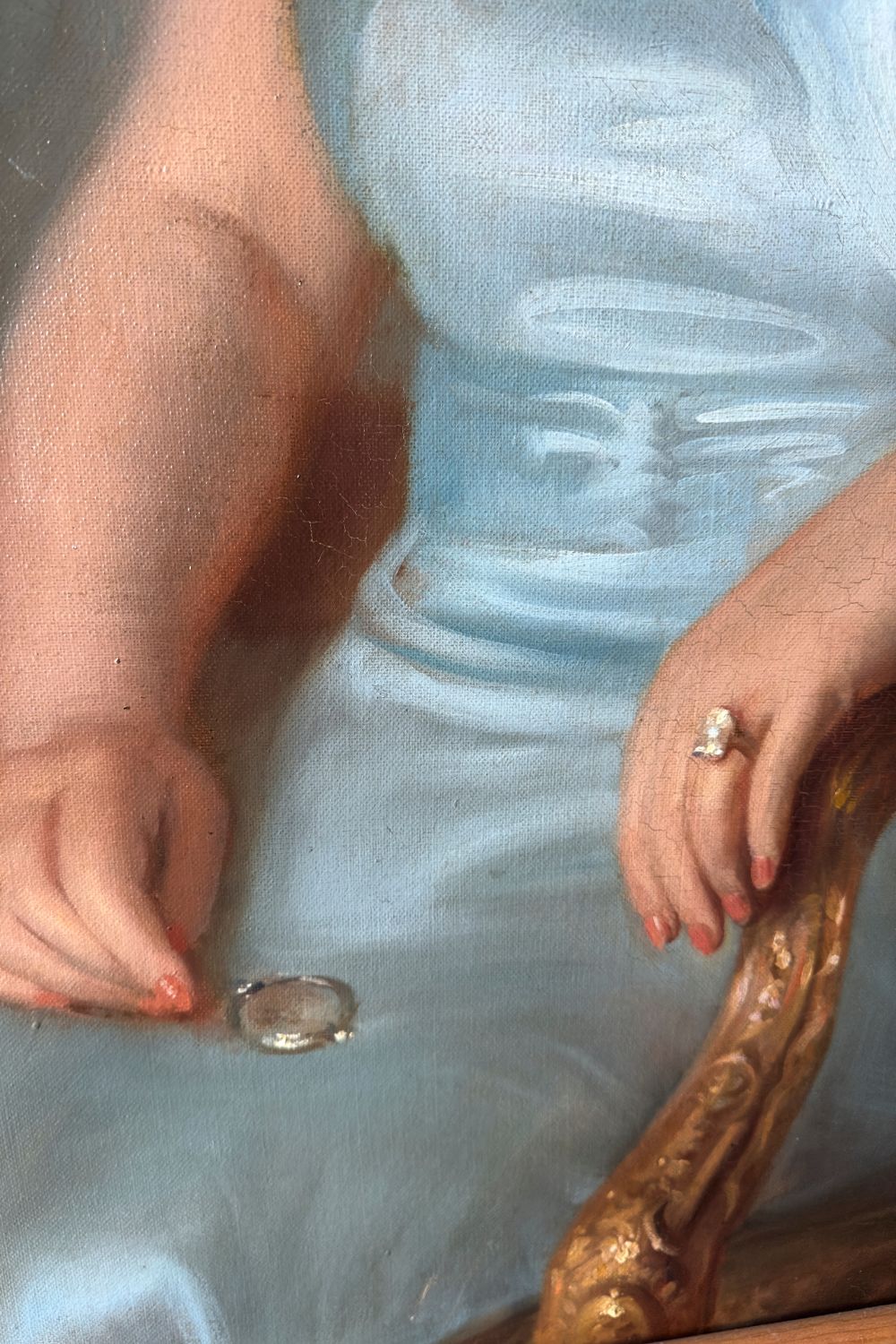 Détail tableau après nettoyage, collection privée